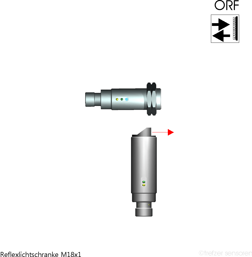 1 Reflektor Reflektierend Lichtschranke M18X1 mit Indikator Licht 